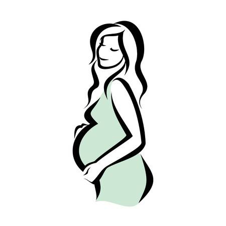 pregnant woman symbol stylized vector sketch